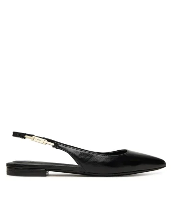 Balerini dama,  piele naturala, negru