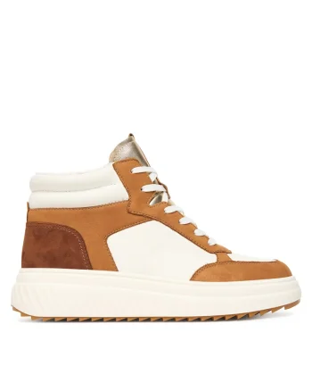 Tenisi dama  Camel Comb 374, piele naturala, maro/alb