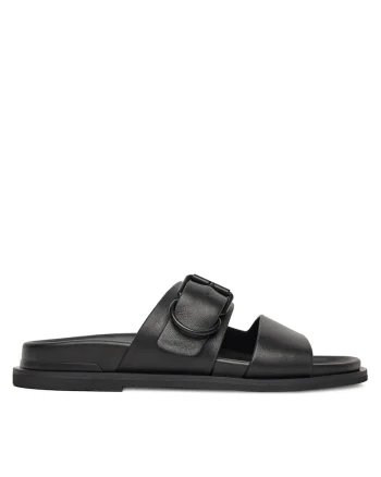 Slapi dama  FLOWER-LT778-93, piele naturala, negru