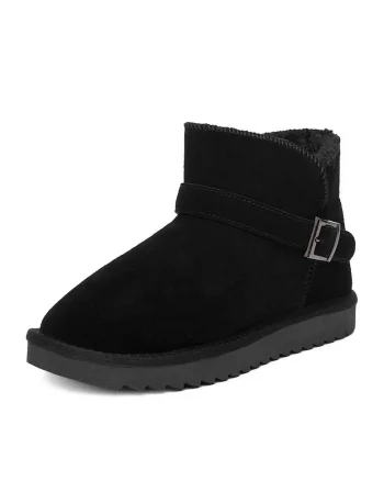 Cizme de zapada,  piele naturala, negru, Negru