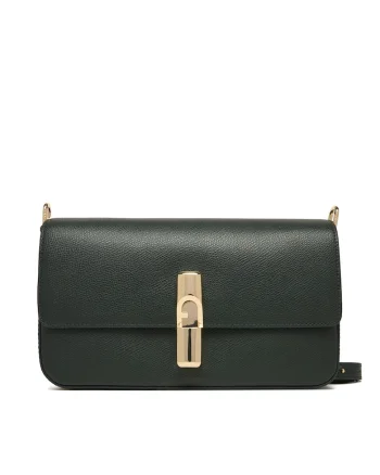 Geanta dama  Deep Green Iride S, piele naturala, verde, dimensiuni universale