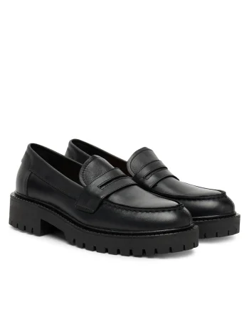 Mocasini dama,  piele naturala, negru,