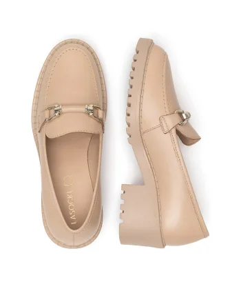Mocasini dama,  WB-RONA-22, piele naturala, bej,