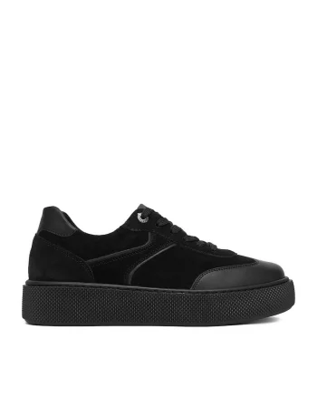Tenisi dama,  CEO-WI23-CRICKIT-01, piele naturala, negru
