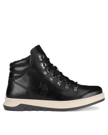Ghete barbati,  RANGER001M/DL1, piele naturala, negru