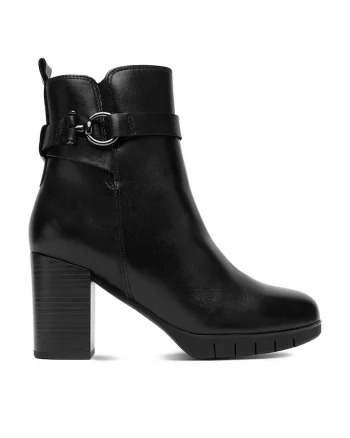 Botine dama  Dalila, piele naturala, negru, Negru