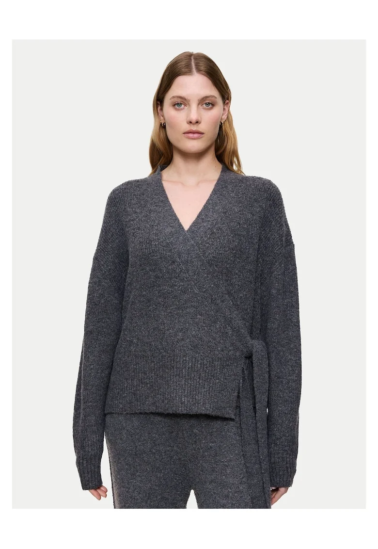 Cardigan dama  gri, pulover elegant, material de calitate
