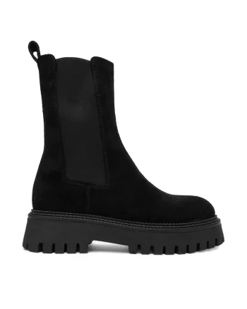 Botine dama C-BILLIE-8045,  Piele naturala, Negru