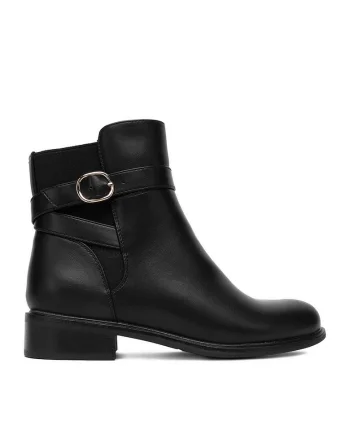 Botine dama,  HX20207-287, negru, sintetic