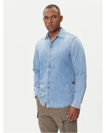 Camasa barbati, Raw, denim, albastru deschis, Albastru