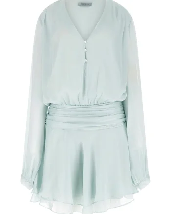 Rochie scurta cu maneci lungi, Verde deschis