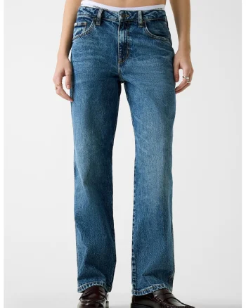 Blugi relaxed fit cu talie joasa, Bleumarin
