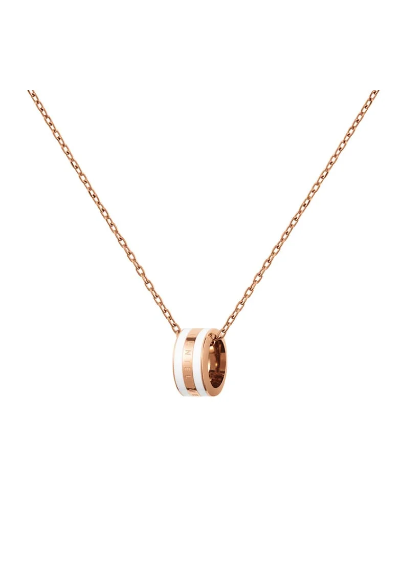 Lant cu pandantiv  Emalie Rose Gold White