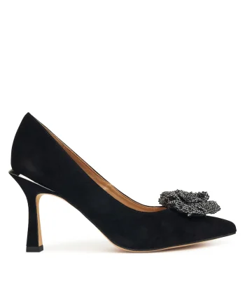 Pantofi dama,  toc, piele naturala, negru