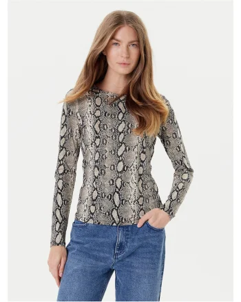 Bluza dama  bej, cu imprimeu