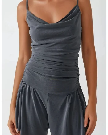 Salopeta dama,  Gri, Textil
