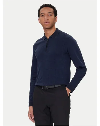 Bluza polo barbat  bleumarin, bumbac