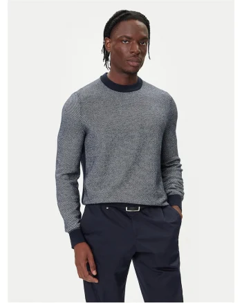 Pulover barbati  bleumarin, cu model