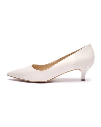 Pantofi din piele intoarsa cu varf ascutit Sarah, Crem