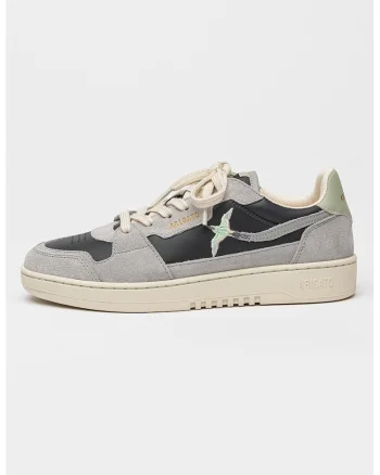 Pantofi sport cu segmente din piele intoarsa si broderie Dice Lo Bee Bird, Gri cenusiu/Gri inchis
