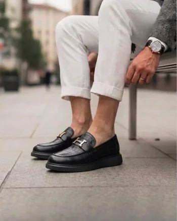 Mocasini barbati H  casual  negri  piele eco  comozi   H01