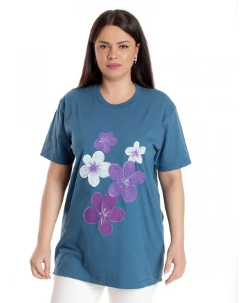 888141922-Bluza Dama, Albastru cu Pictura Murala II