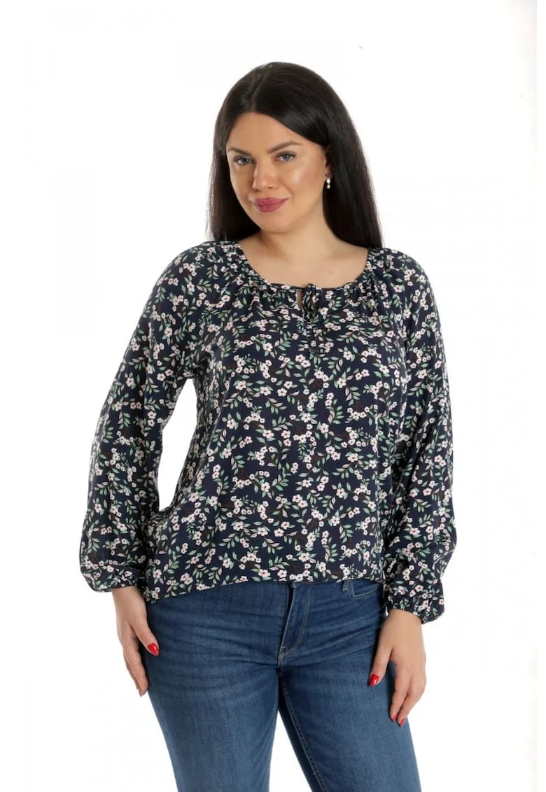 888141926-Bluza Dama, tip IE, Bleumarin cu imprimeu Floral