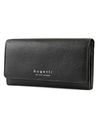 Portofel din piele Linda 16CC,  Negru mat