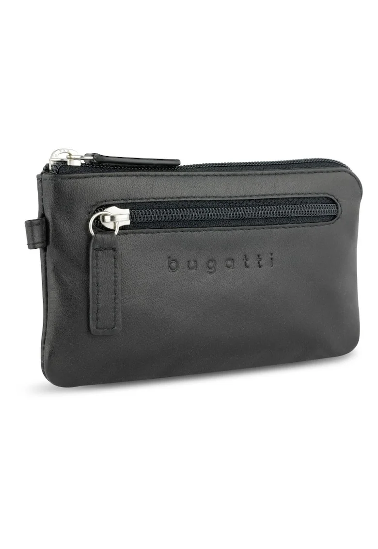 Portchei super slim barbati,  piele naturala, 491906, Negru