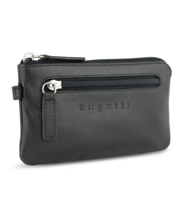 Portchei super slim barbati,  piele naturala, 491906, Negru