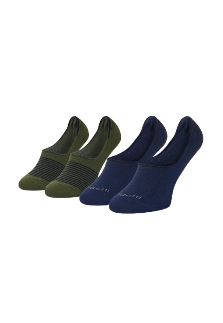 Set 2 sosete barbati,  culoare uni / dungi, 43 - 46 EU, verde / albastru