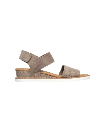 Sandale de piele intoarsa sintetica Desert Kiss, Maro taupe