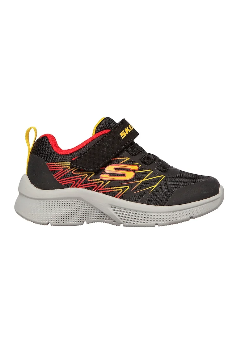 Pantofi sport cu velcro Microspec-Texlor, Negru/Galben/Portocaliu