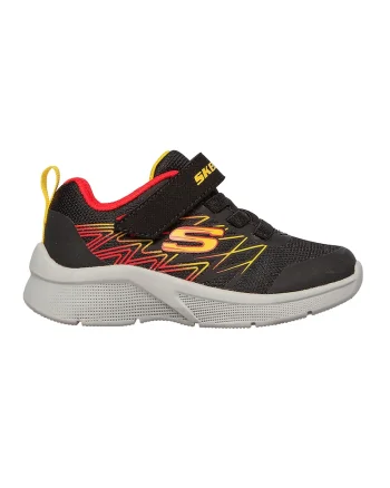 Pantofi sport cu velcro Microspec-Texlor, Negru/Galben/Portocaliu