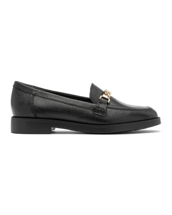 Pantofi loafer uni de piele, Negru