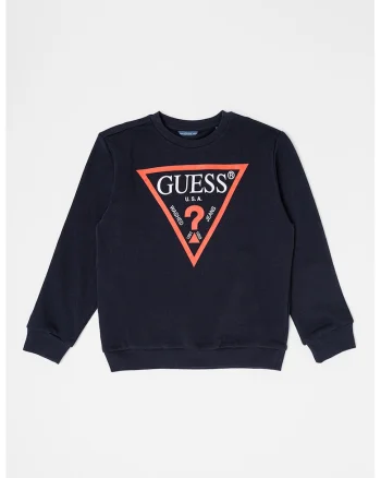 Bluza de trening cu decolteu la baza gatului si logo, Rosu/Bleumarin