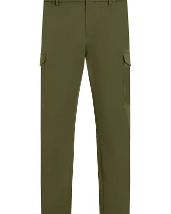 Pantaloni chino cargo cu croiala conica, Verde masliniu