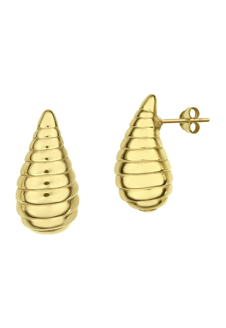 Cercei in forma de croissant placati cu aur de 14K, Auriu