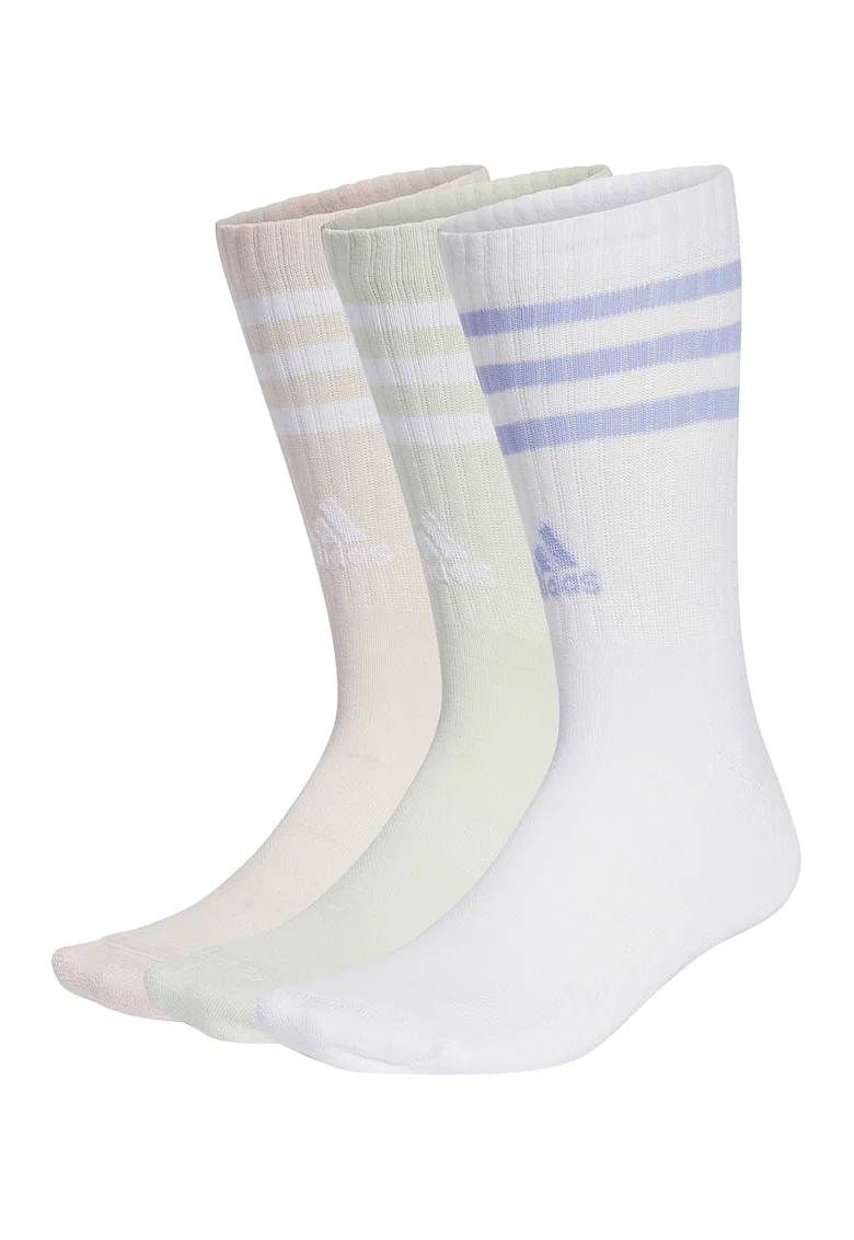 Set de sosete lungi unisex - 3 perechi, Alb/Verde pal/Roz pal