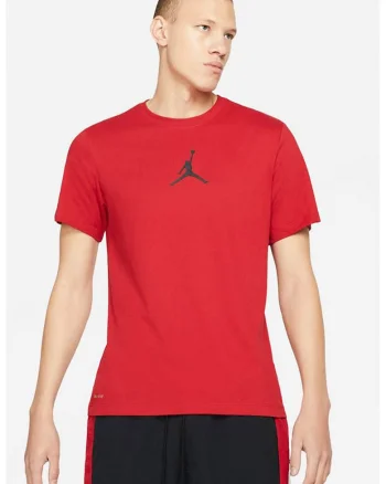 Tricou cu decolteu la baza gatului si logo Jordan Jumpman, Rosu