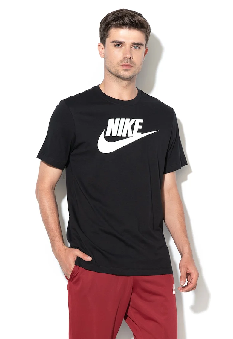 Tricou cu imprimeu logo Icon Futura, Negru/Alb optic