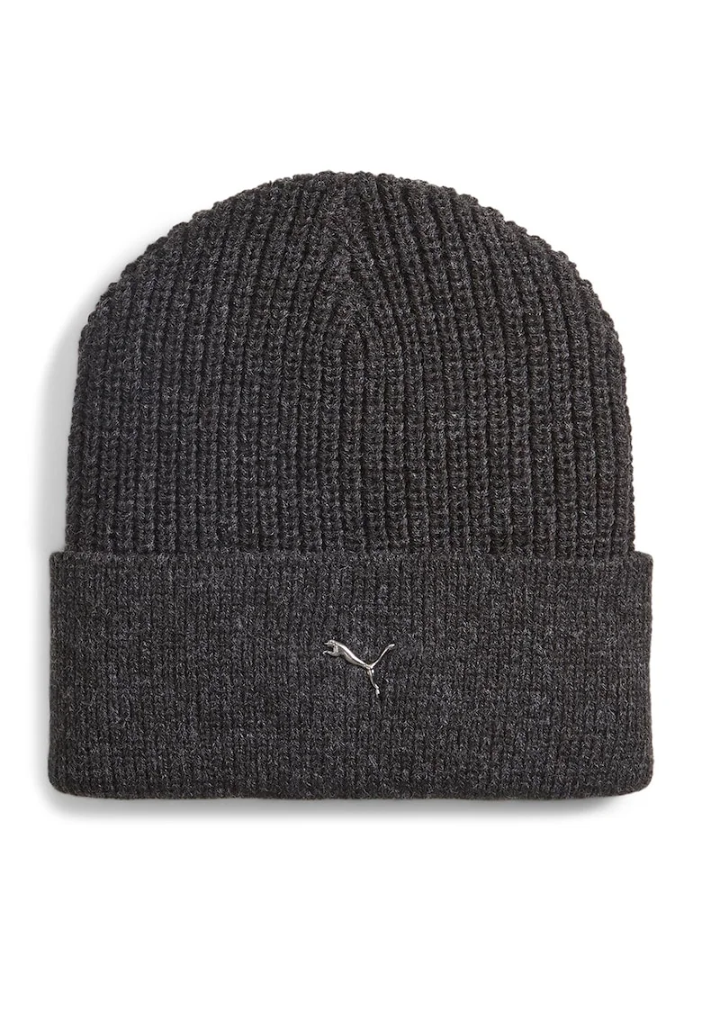 Caciula din tricot gros Metal Cat, Gri antracit