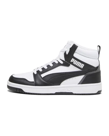 Pantofi sport mid-high din piele ecologica Rebound, Negru/Gri/Alb optic