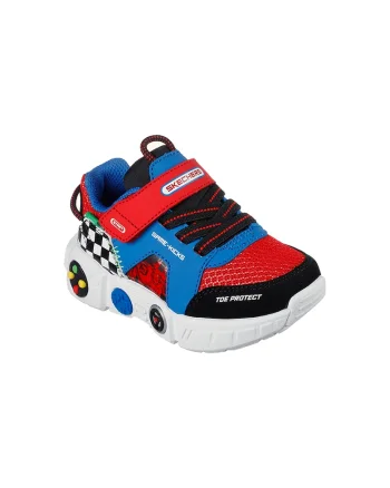 Pantofi sport cu inchidere velcro Lil Gametronix, Rosu/Albastru inchis