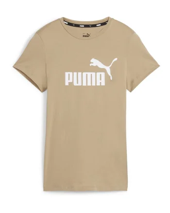 Tricou din bumbac cu imprimeu logo Essentials, Maro nisip