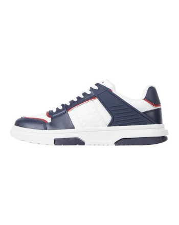 Pantofi sport de piele The Brooklyn, Rosu/Alb/Bleumarin