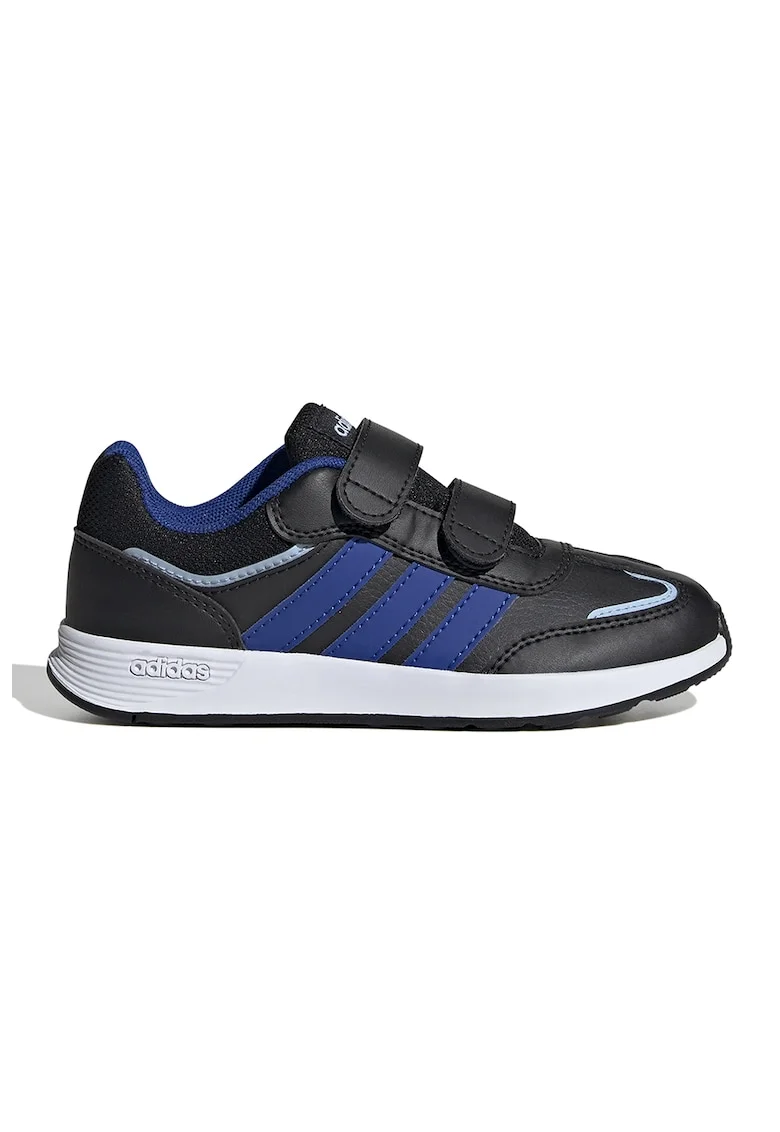 Pantofi sport Tensaur Switch de piele ecologica cu velcro, Negru/Albastru royal