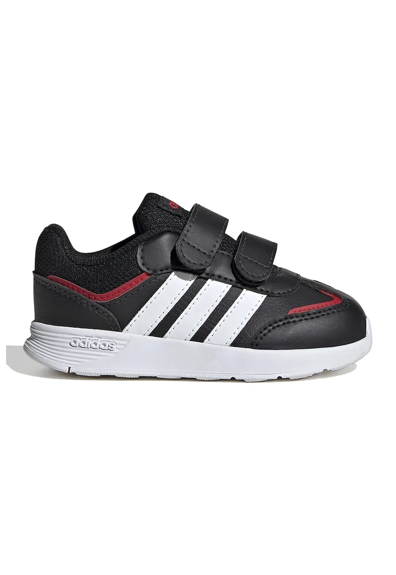 Pantofi sport de piele ecologica cu velcro Tensaur, Rosu/Alb/Negru