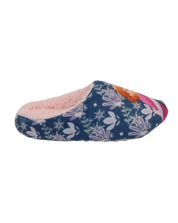 Papuci cu model grafic, Multicolor/Bleumarin