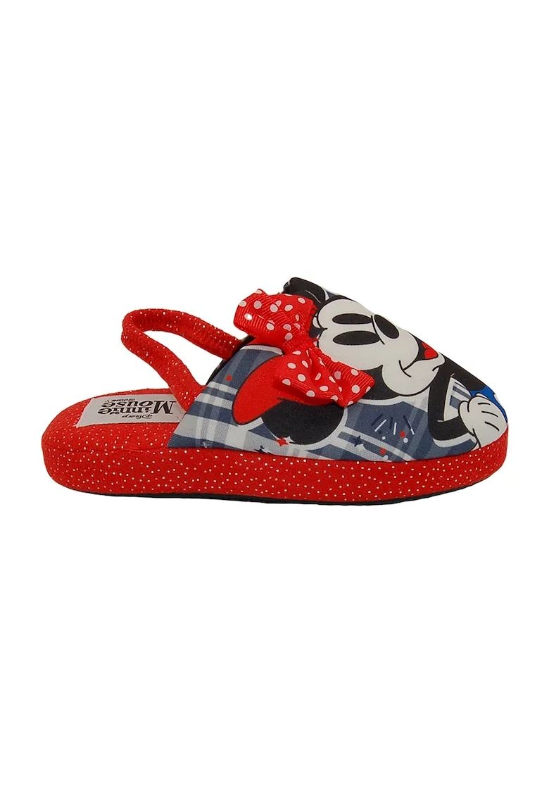 Papuci slingnack cu model Minnie Mouse, Rosu/Negru/Bleumarin